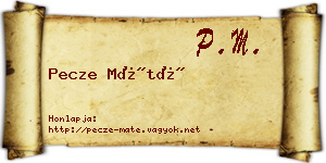 Pecze Máté névjegykártya