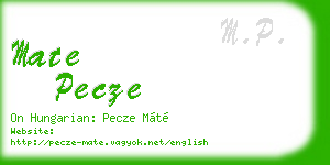 mate pecze business card